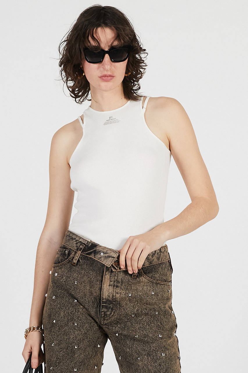 Front Logo Rib Tank Top