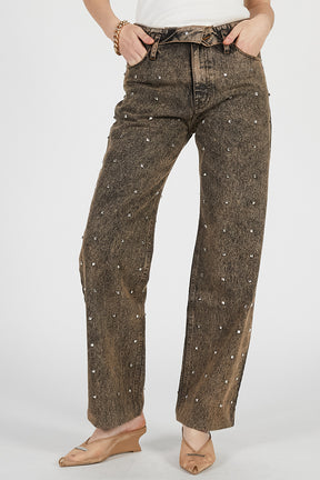 Studded Straight Jeans