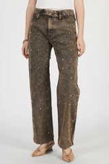 Studded Straight Jeans - 26SUMMER