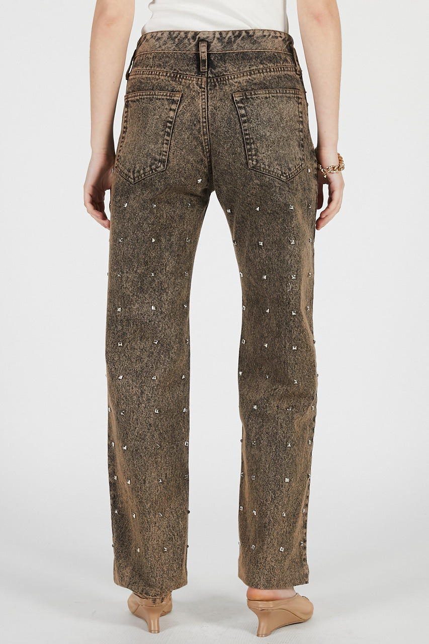 Studded Straight Jeans