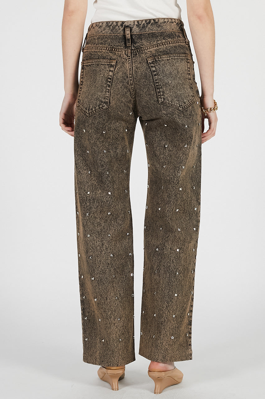 Studded Straight Jeans