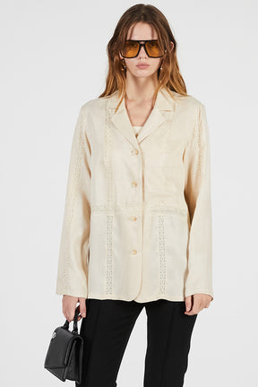 Ladder Lace Shirt Jacket - 26SUMMER