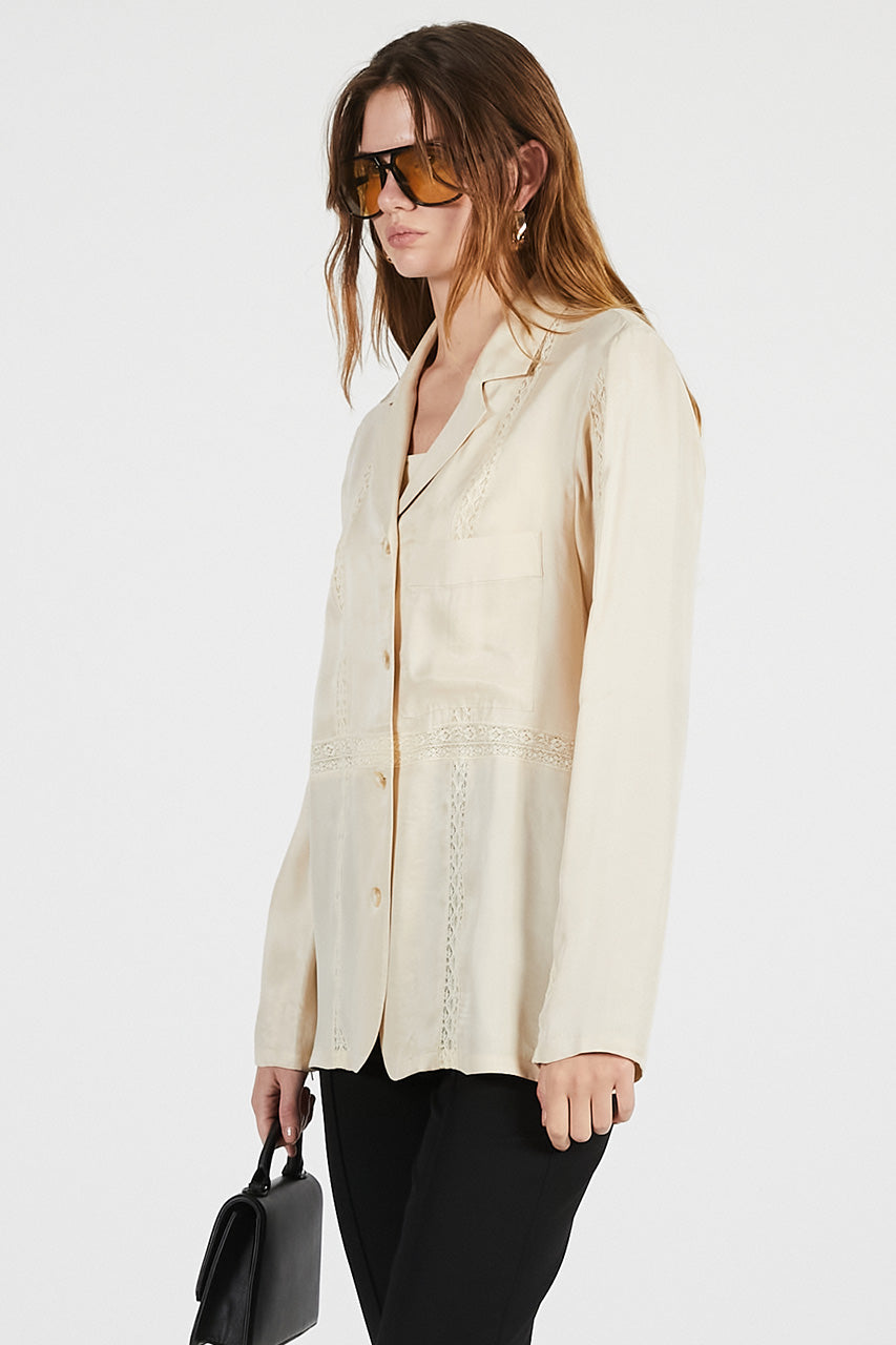 Ladder Lace Shirt Jacket - 26SUMMER