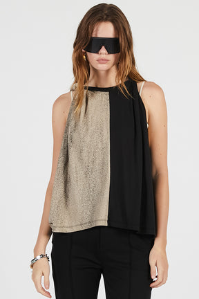Half Print Twist Top
