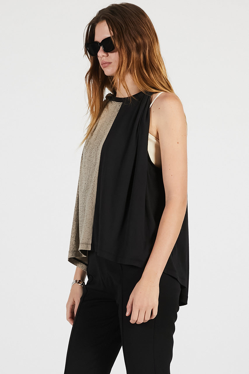 Half Print Twist Top
