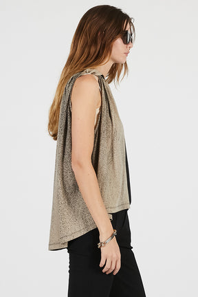 Half Print Twist Top