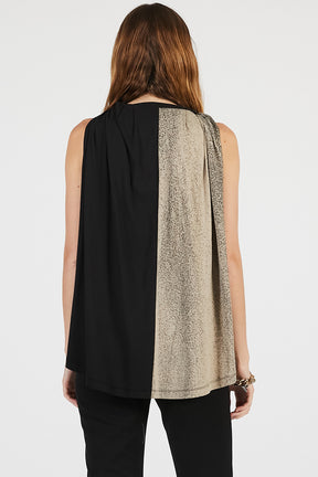 Half Print Twist Top