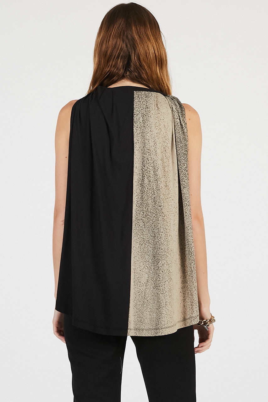 Half Print Twist Top
