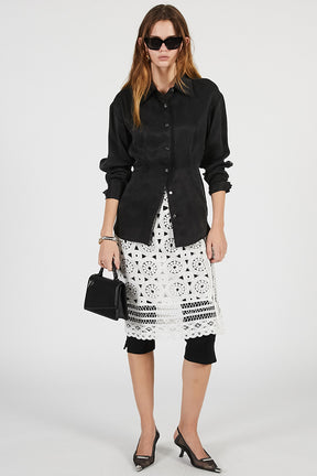 Satin Cinched Waist Shirt - 26SUMMER