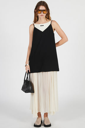 Contrast Fabric Cami Dress - 26SUMMER