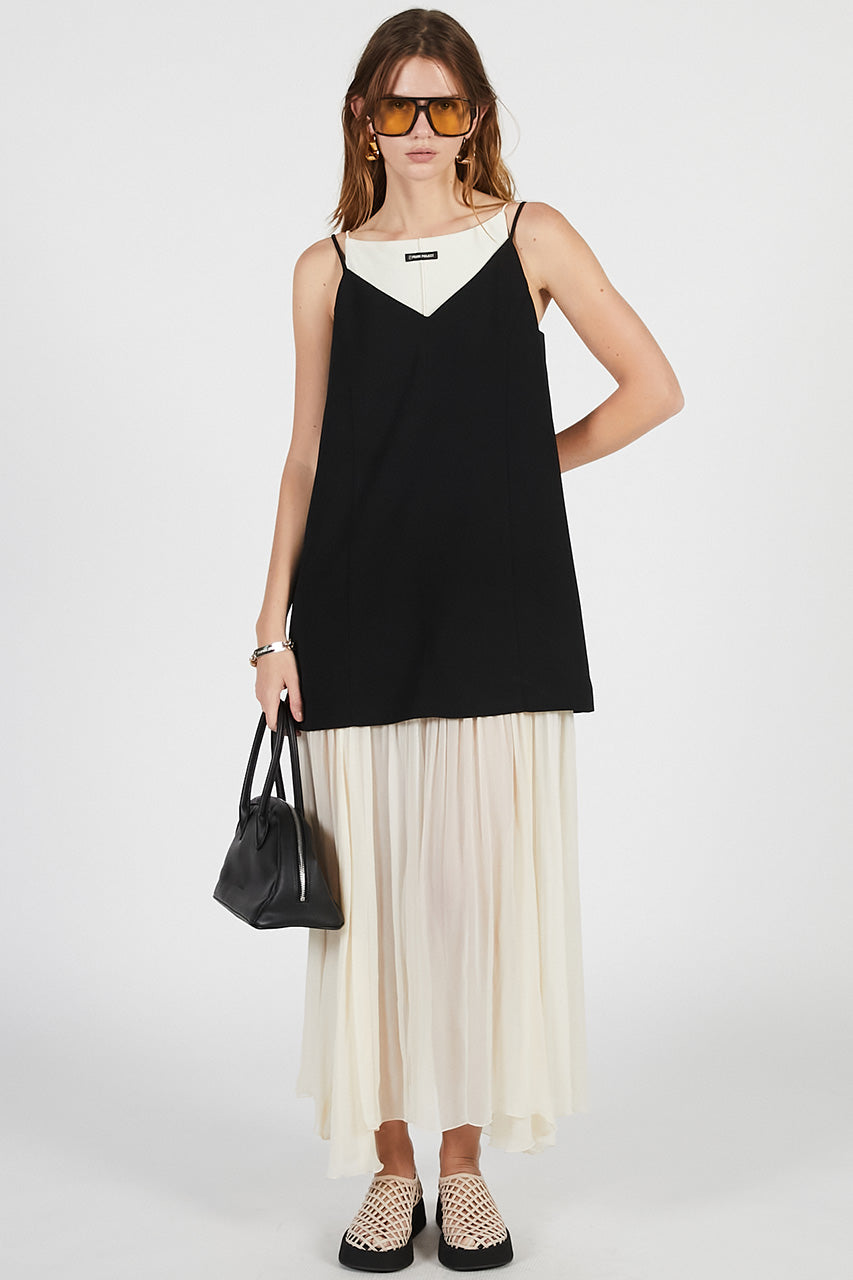 Contrast Fabric Cami Dress - 26SUMMER