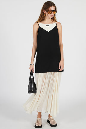 Contrast Fabric Cami Dress - 26SUMMER