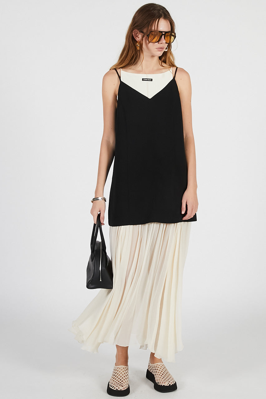Contrast Fabric Cami Dress - 26SUMMER