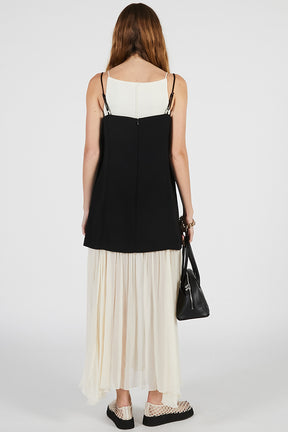 Contrast Fabric Cami Dress - 26SUMMER