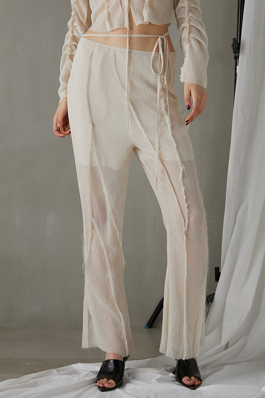[24SUMMER PRE ORDER]See-Through Outseam Flare Pants