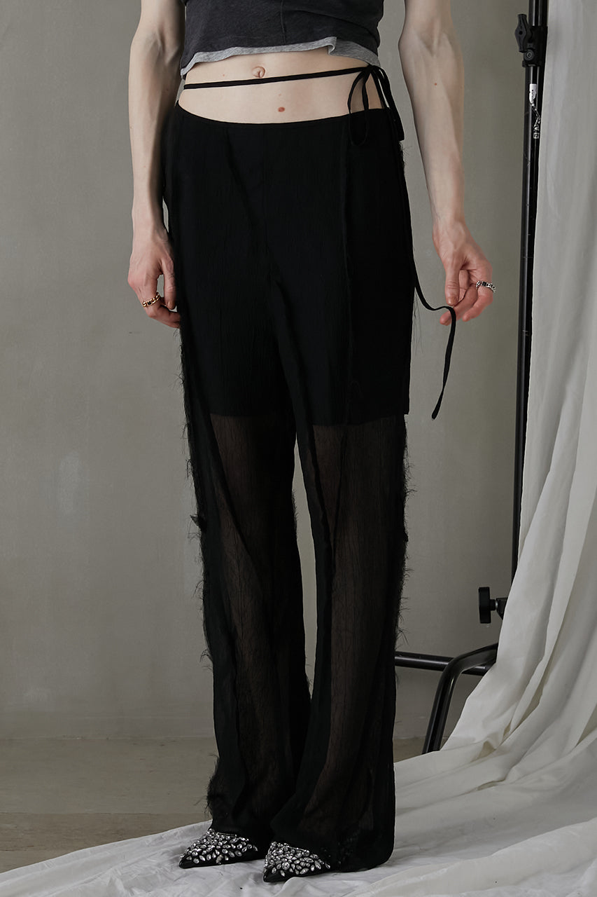 [24SUMMER PRE ORDER]See-Through Outseam Flare Pants