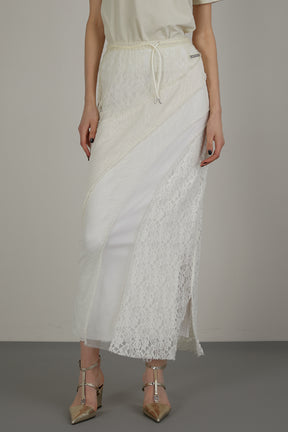 [24SUMMER PRE ORDER]Lace Collage Maxi Skirt