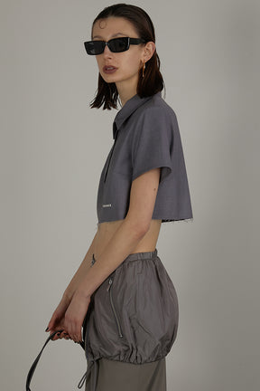 Worsted Cropped Polo Top