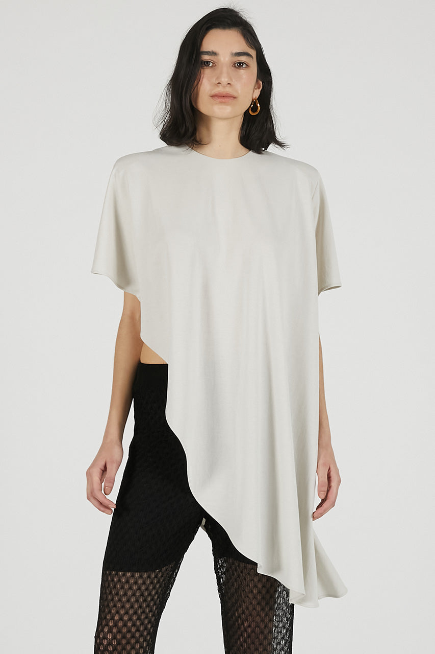 Shoulder Pad Asymmetrical Cape T-Shirt