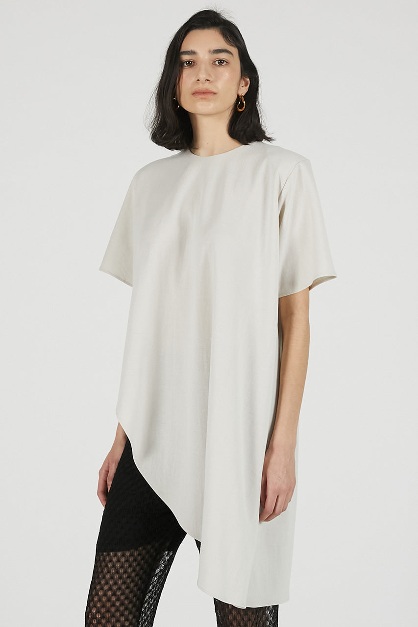 Shoulder Pad Asymmetrical Cape T-Shirt
