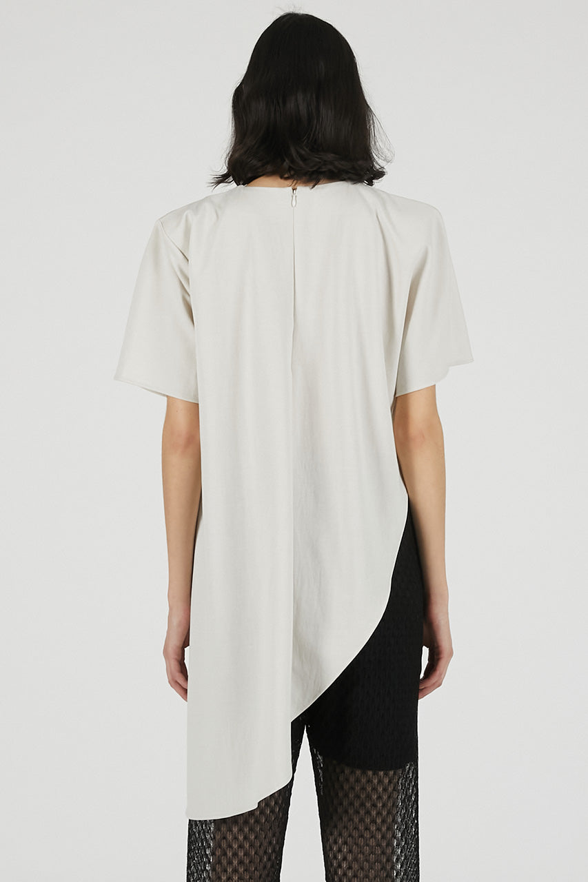 Shoulder Pad Asymmetrical Cape T-Shirt