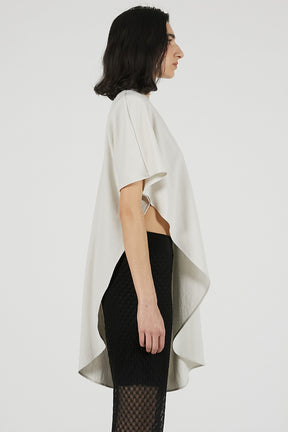 Shoulder Pad Asymmetrical Cape T-Shirt