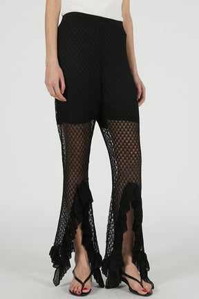 Sheer Knit Frill Pants