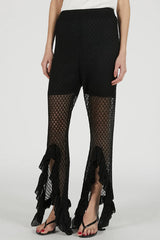 Sheer Knit Frill Pants