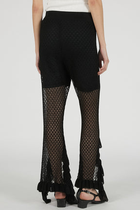 Sheer Knit Frill Pants