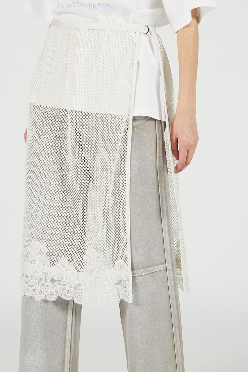 Mesh Lace Wrap Skirt - 26SUMMER