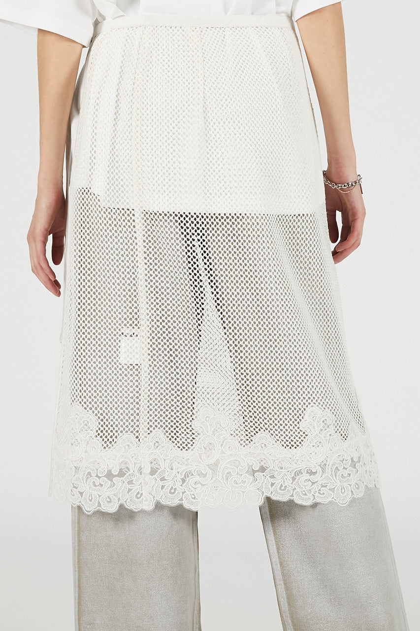Mesh Lace Wrap Skirt - 26SUMMER