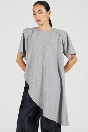 Shoulder Pad Asymmetrical Cape T-Shirt