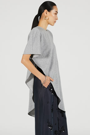 Shoulder Pad Asymmetrical Cape T-Shirt