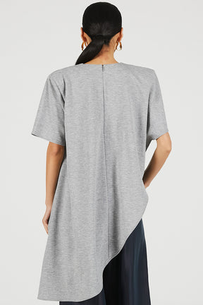 Shoulder Pad Asymmetrical Cape T-Shirt
