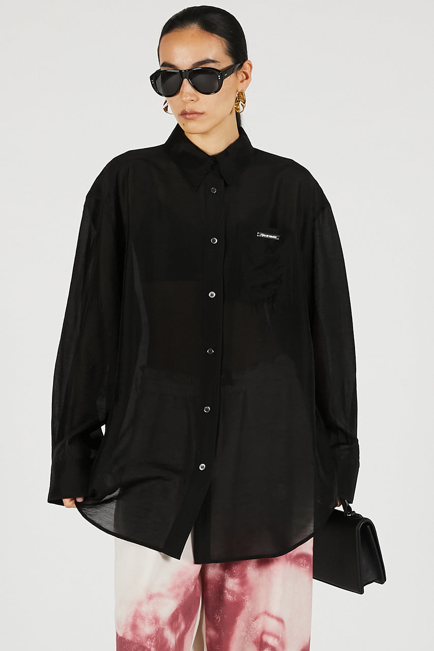 Silk Blend Sheer Over Shirt - 26SUMMER
