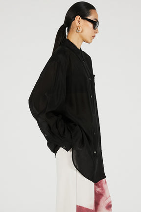 Silk Blend Sheer Over Shirt - 26SUMMER