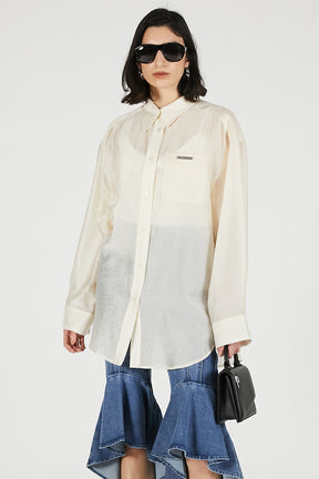 Silk Blend Sheer Over Shirt - 26SUMMER