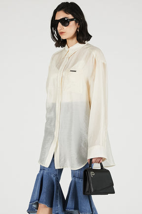 Silk Blend Sheer Over Shirt - 26SUMMER