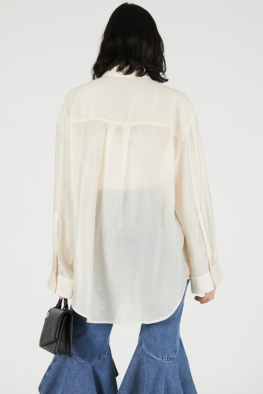 Silk Blend Sheer Over Shirt - 26SUMMER
