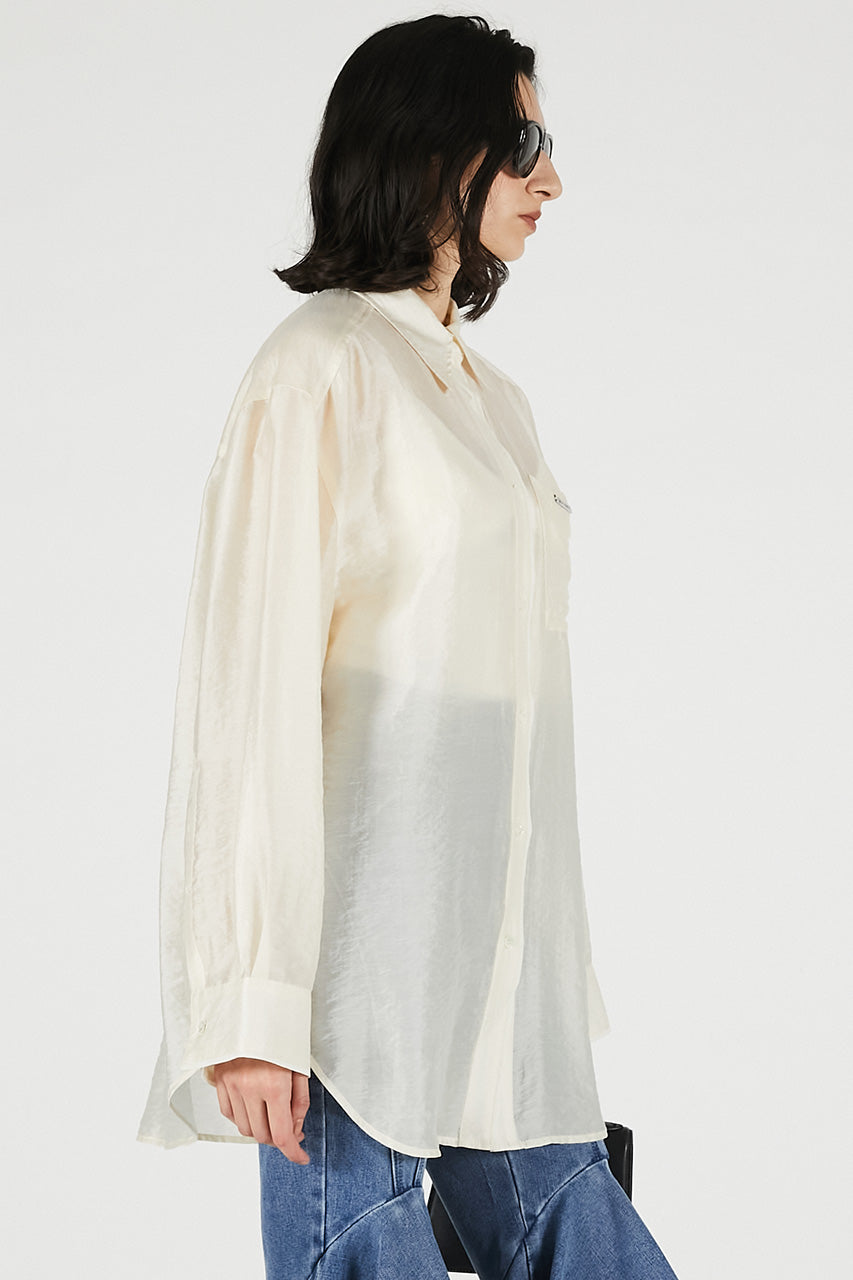 Silk Blend Sheer Over Shirt - 26SUMMER