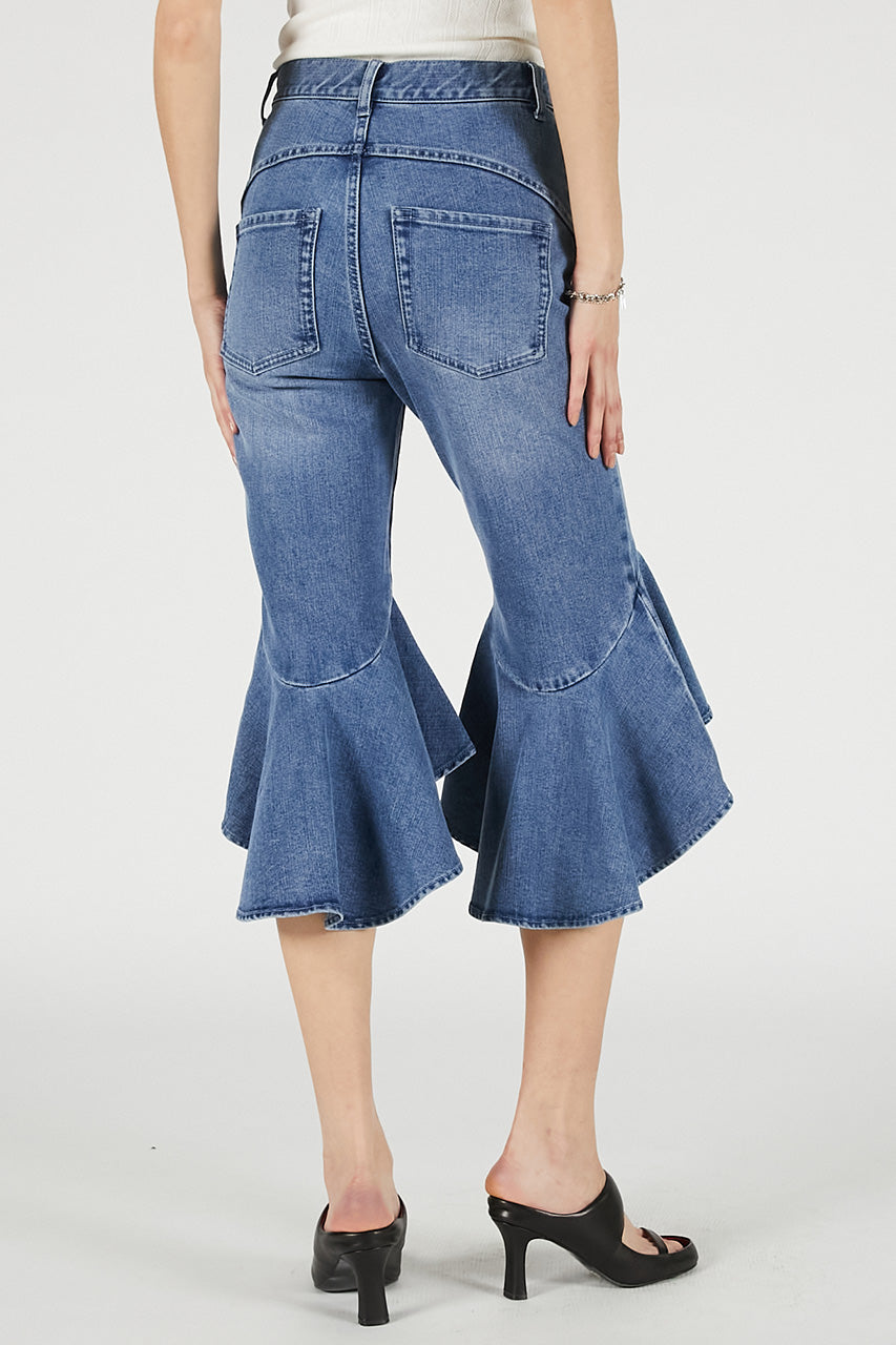 Super Flare Denim Half Pants