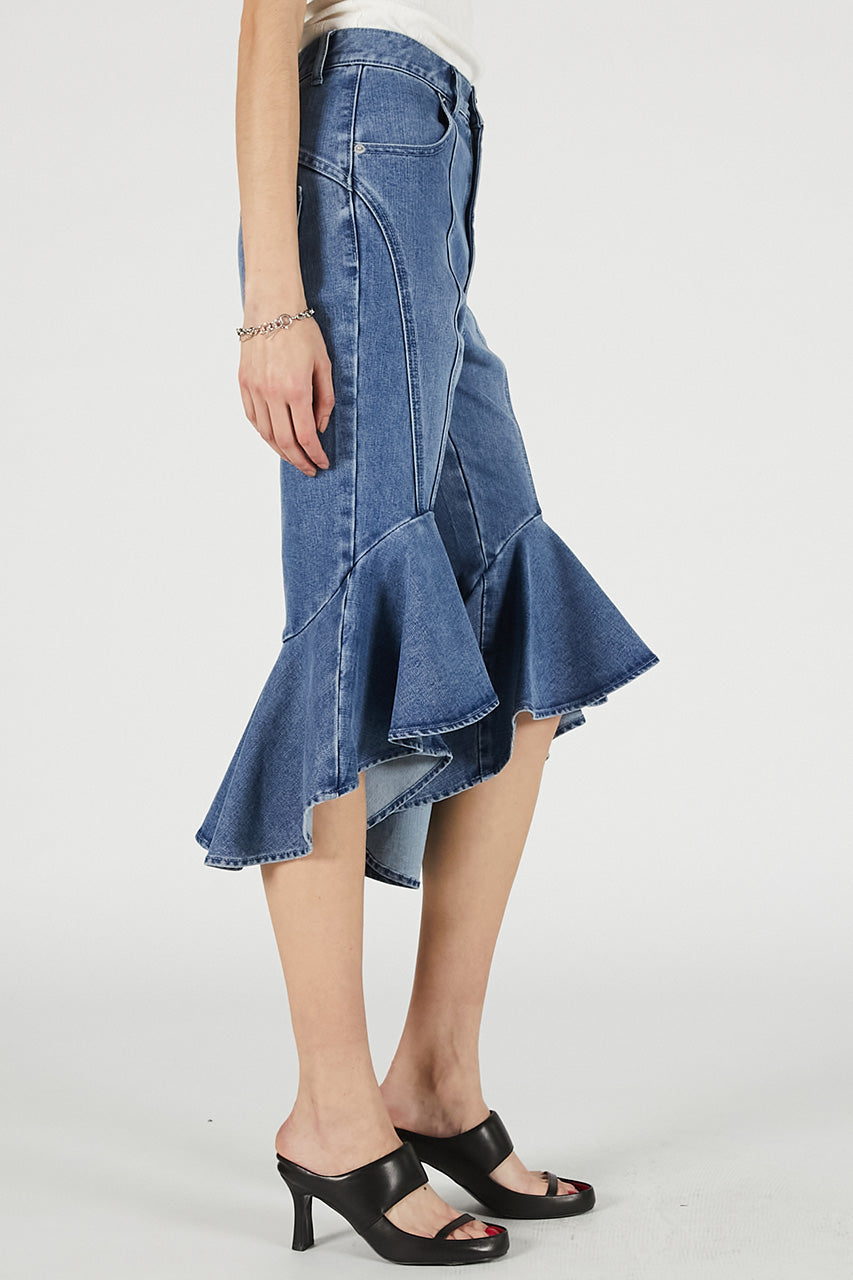 Super Flare Denim Half Pants