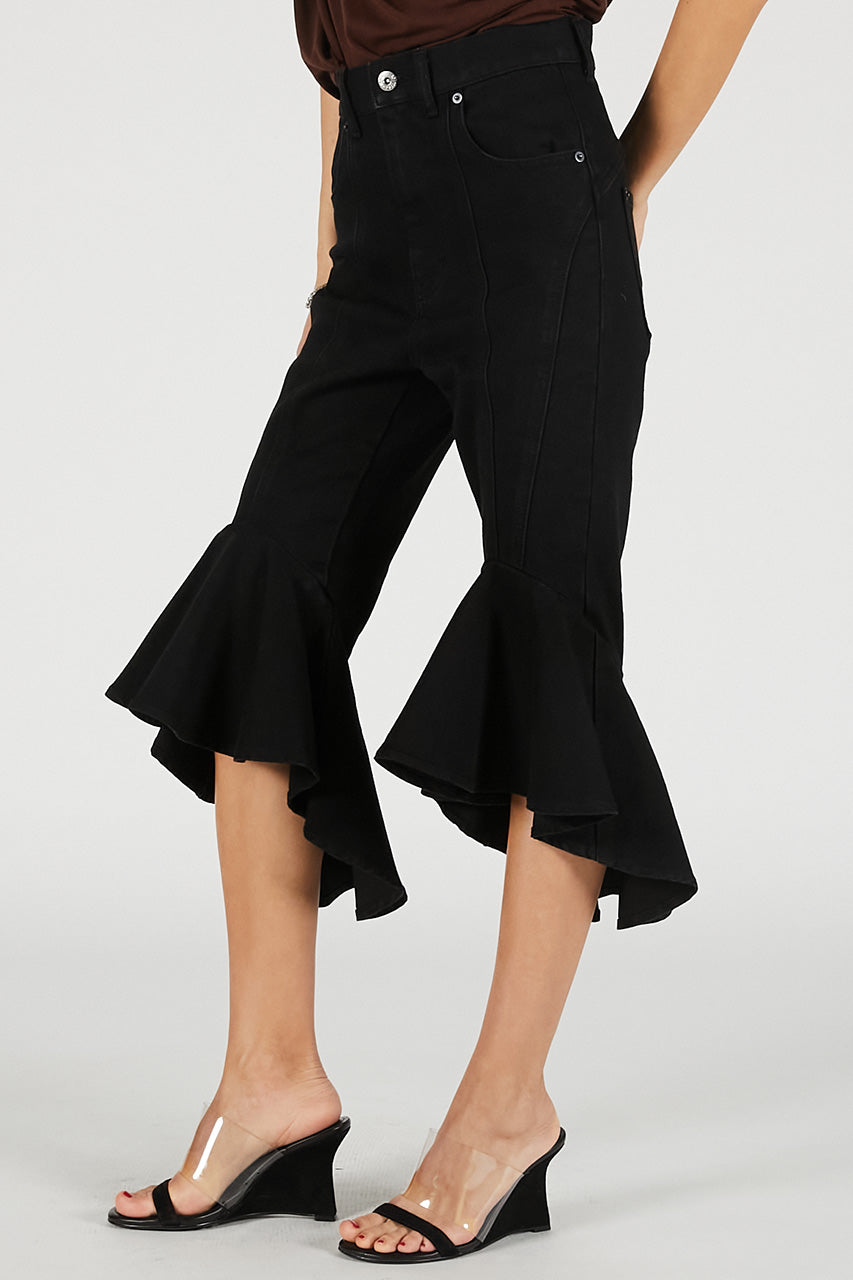 Super Flare Denim Half Pants