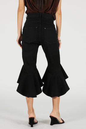 Super Flare Denim Half Pants