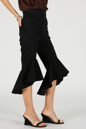 Super Flare Denim Half Pants