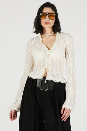 Sheer Dot Slim Shirt - PRE ORDER