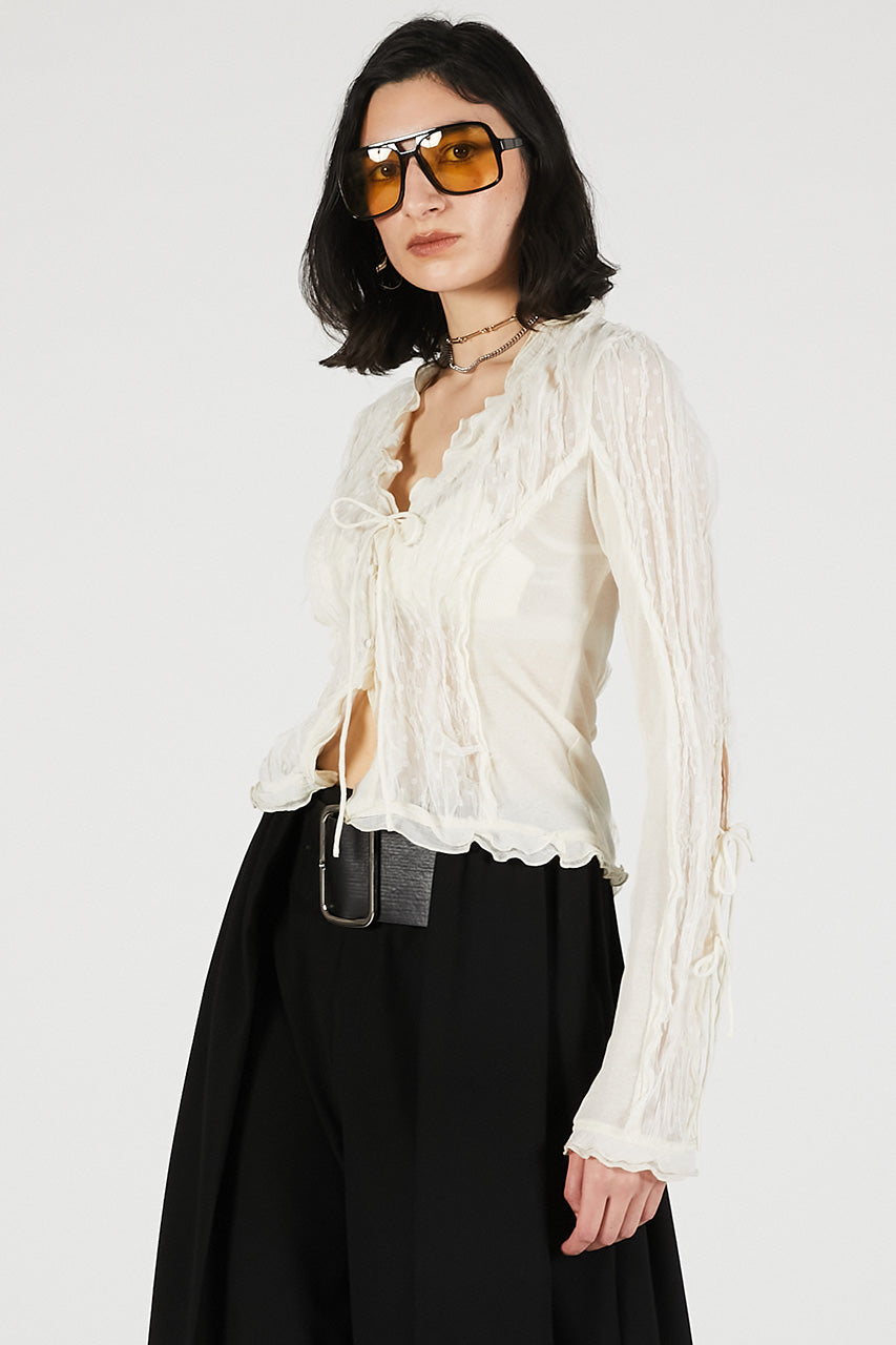 Sheer Dot Slim Shirt - PRE ORDER