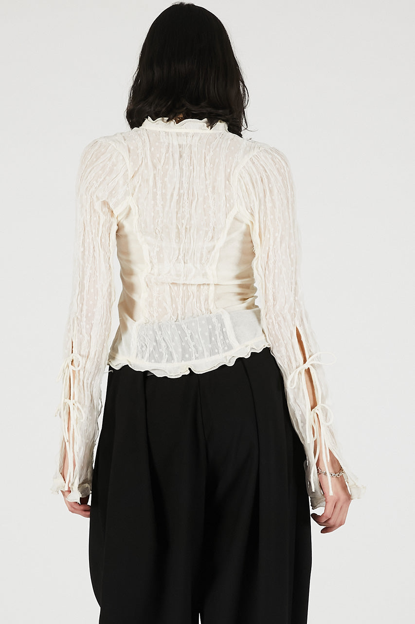 Sheer Dot Slim Shirt - PRE ORDER