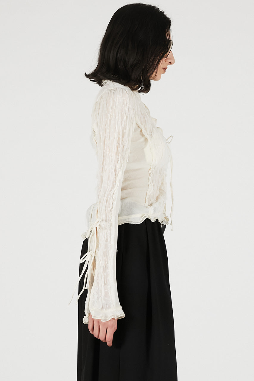Sheer Dot Slim Shirt - PRE ORDER