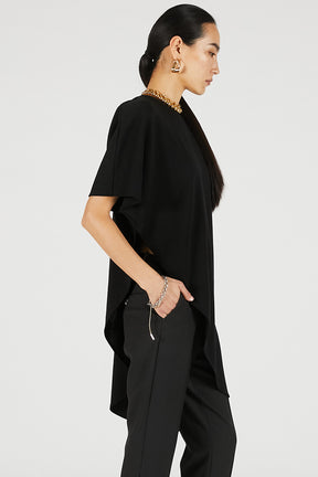 Shoulder Pad Asymmetrical Cape T-Shirt